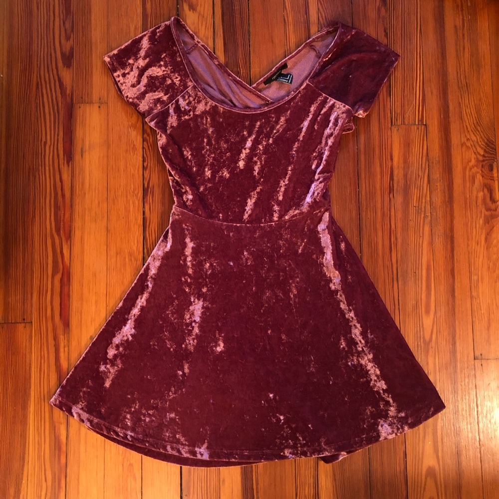 Forever 21 Velvet Pink Mini Dress Small